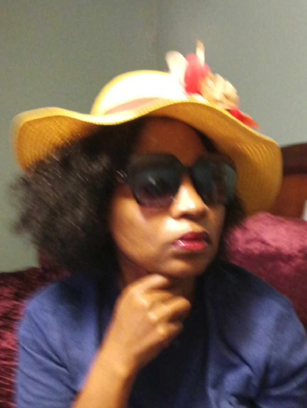Women’s Straw Sun Hat with Floral Accent - Yellow